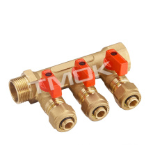 TMOK 3 way brass manifold for heating system with F/M thread